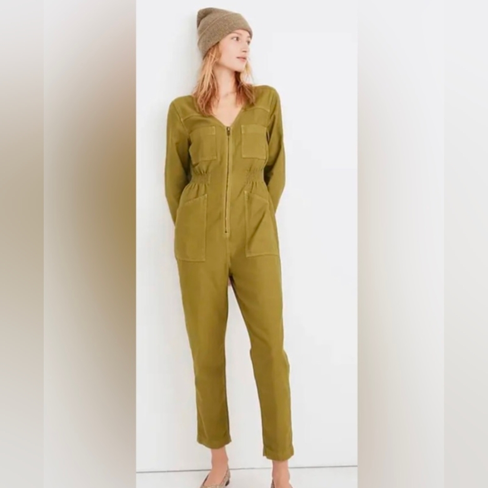 XS, Madewell Brand, NWT, Olive Green zip up jumpsuit